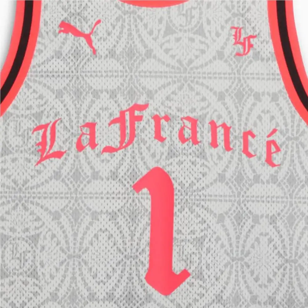 Puma clothing - PUMA  Hoops X Lafrance Slam Crew Neck Basketball Jersey - 63160501 - Grey (UPC: 197674568124) 1