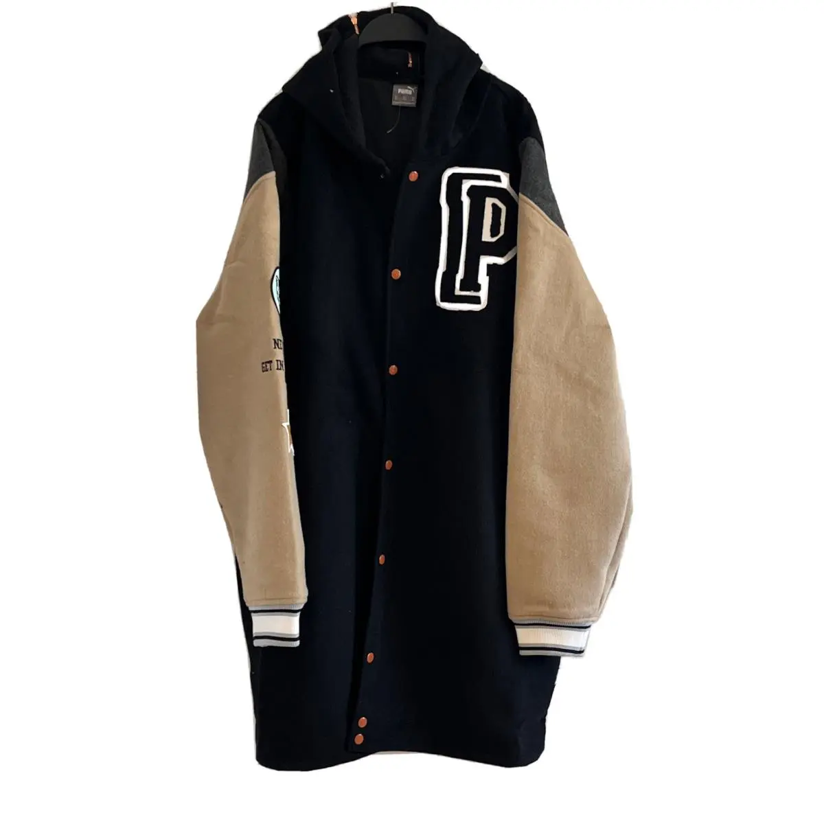 Signature Letterman Players Edition Varsity  Long Jacket Size Xxl by Puma