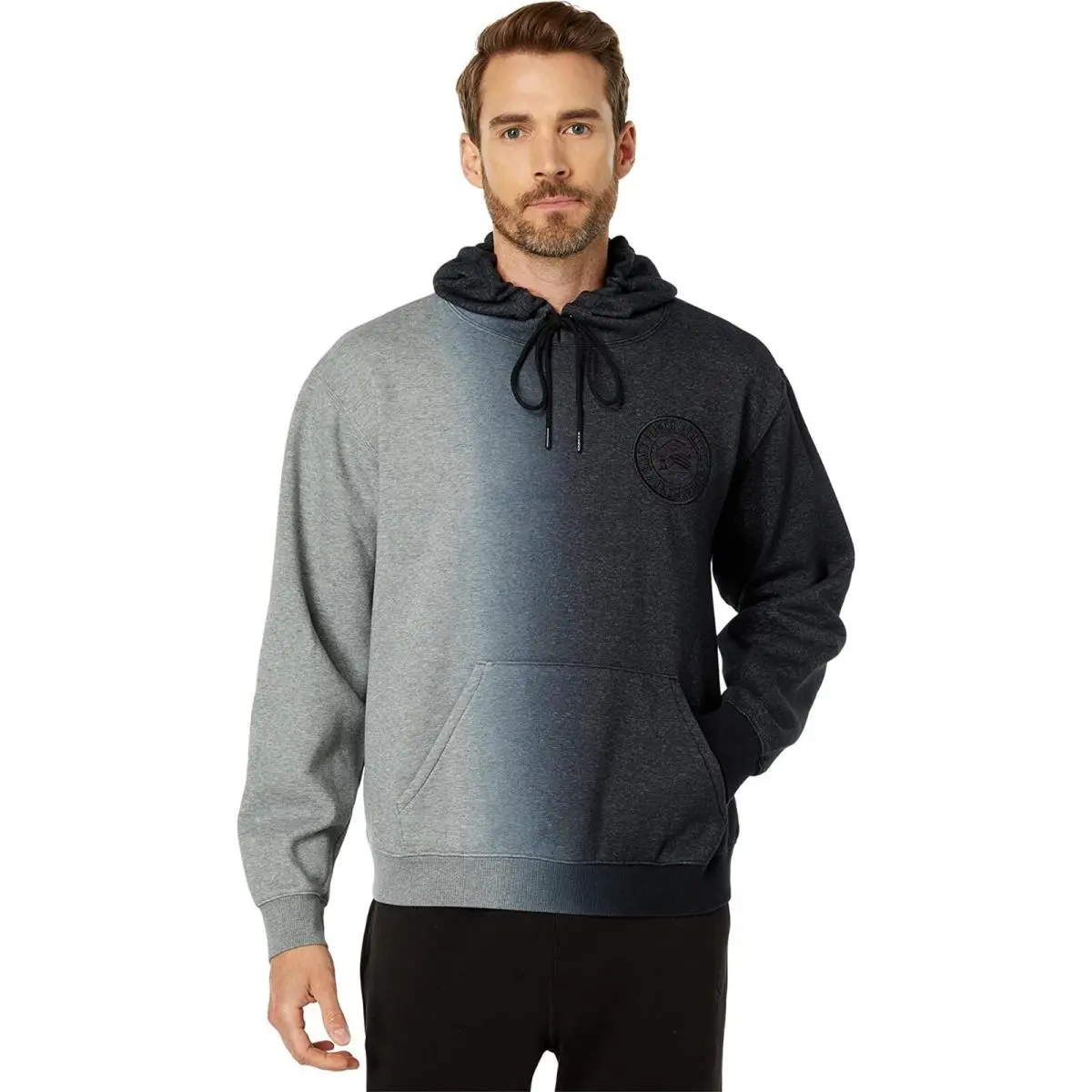 L28108 Mens Gray First Pick Cotton Blend Ombre Embroidered Hoodie Size M by Puma