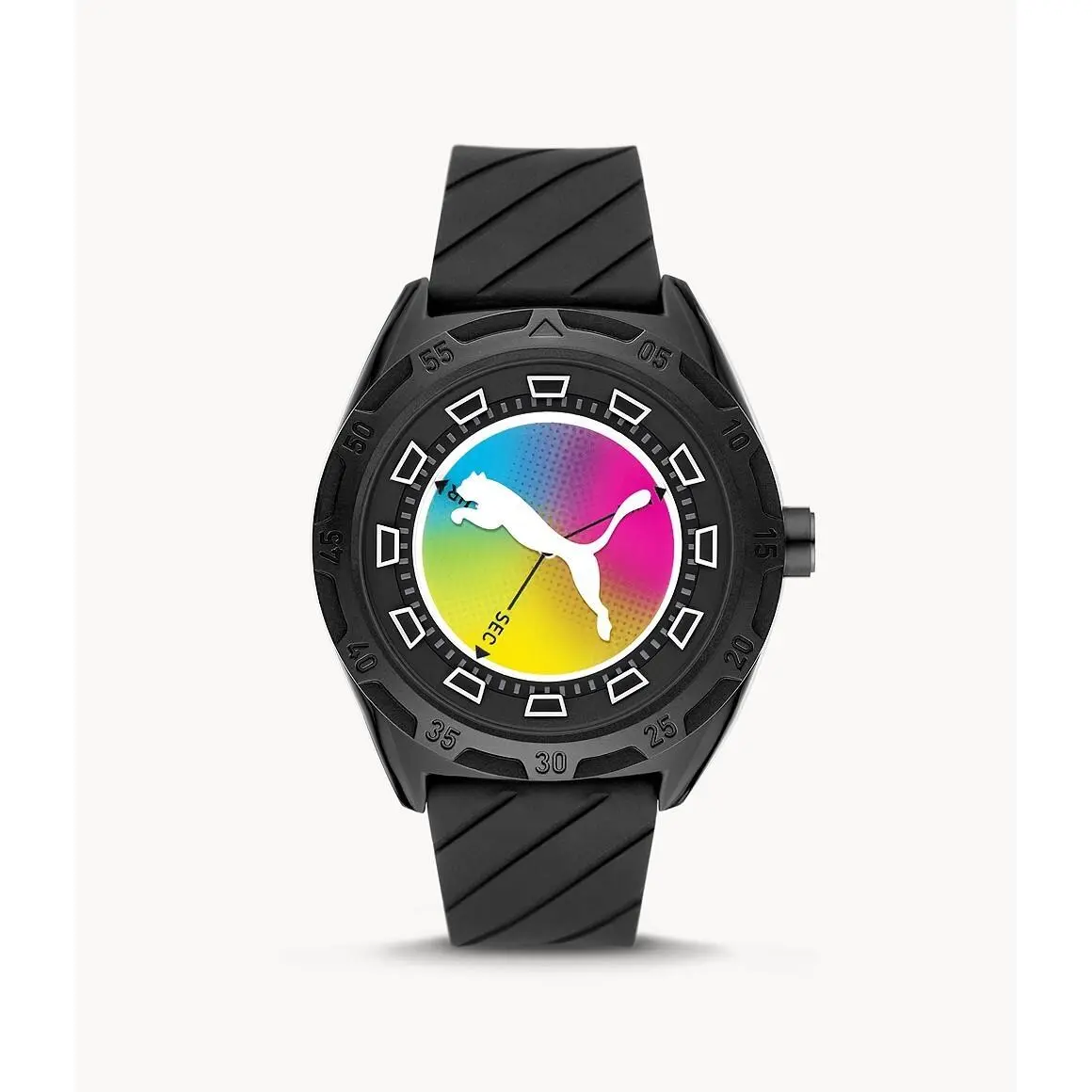Street Three-hand Black Silicone Watch P5093 by Puma