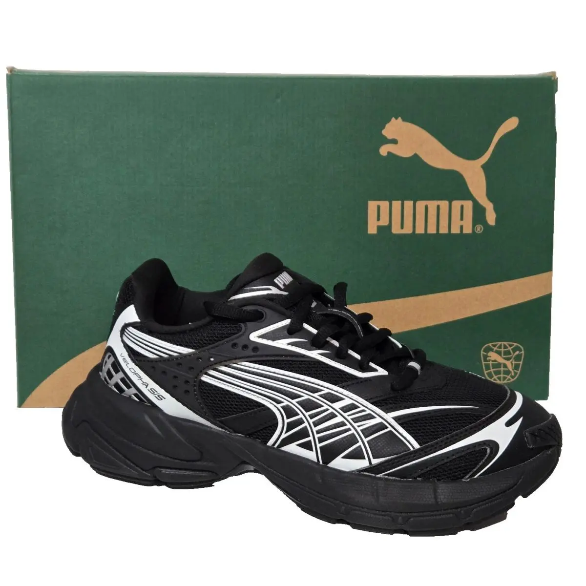 Men`s Velophasis Always On Casual Running Shoes Sneakers Shoes Black Size 8 by Puma