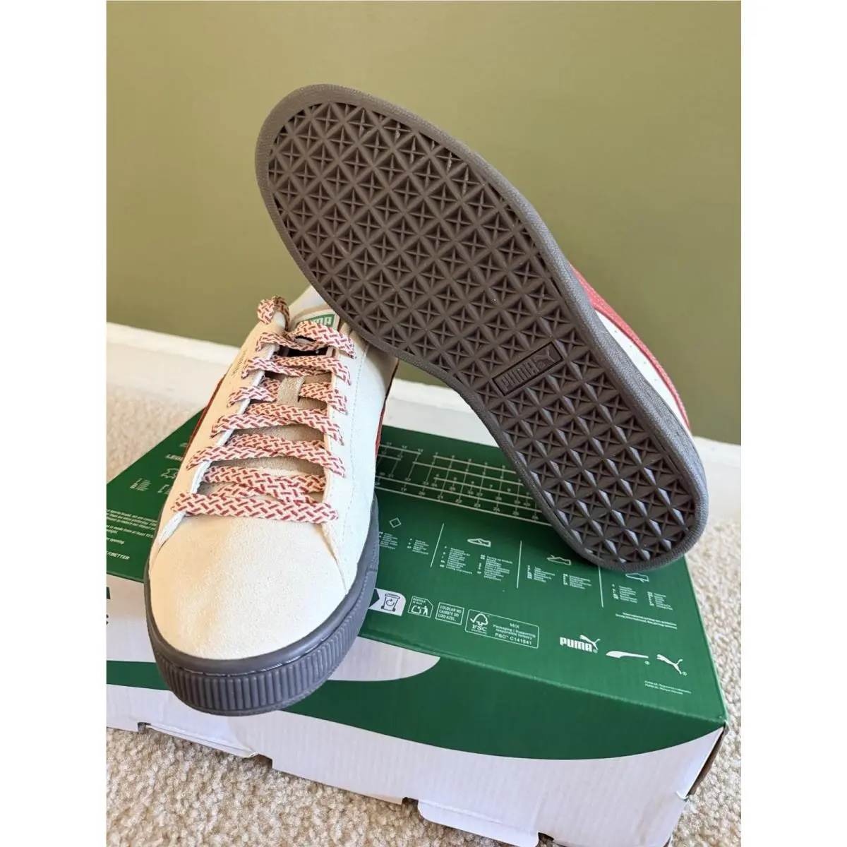 Puma shoes - PUMA Suede Fuzzy Lace Up - 40322701 - Alpine Snow GUM (UPC: 198553126442) 8