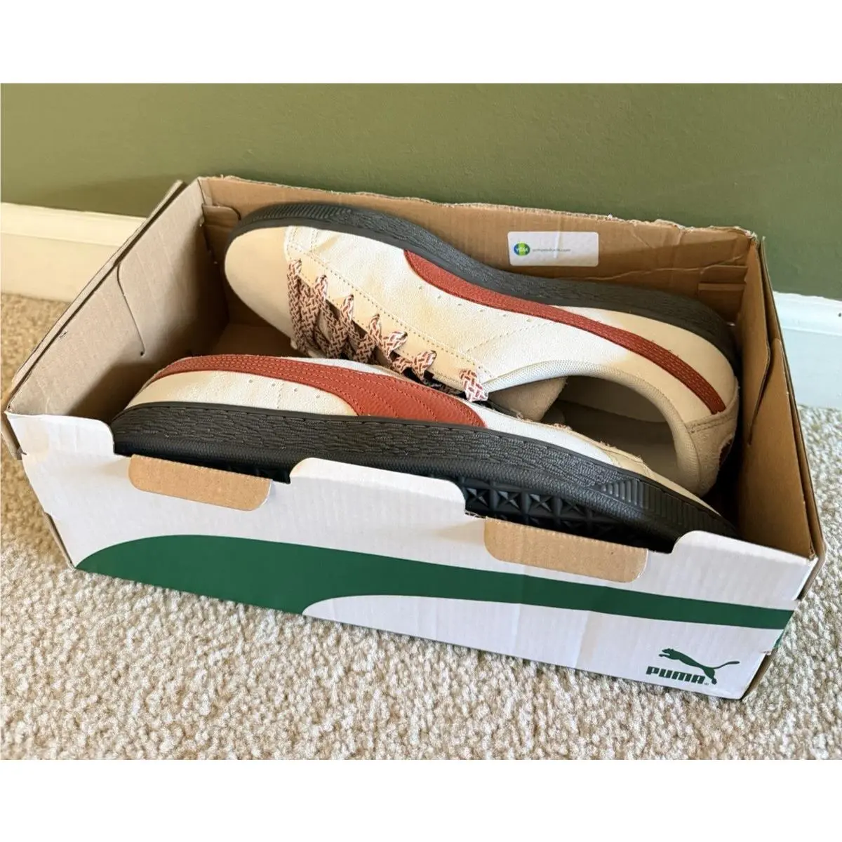 Puma shoes - PUMA Suede Fuzzy Lace Up - 40322701 - Alpine Snow GUM (UPC: 198553126442) 9