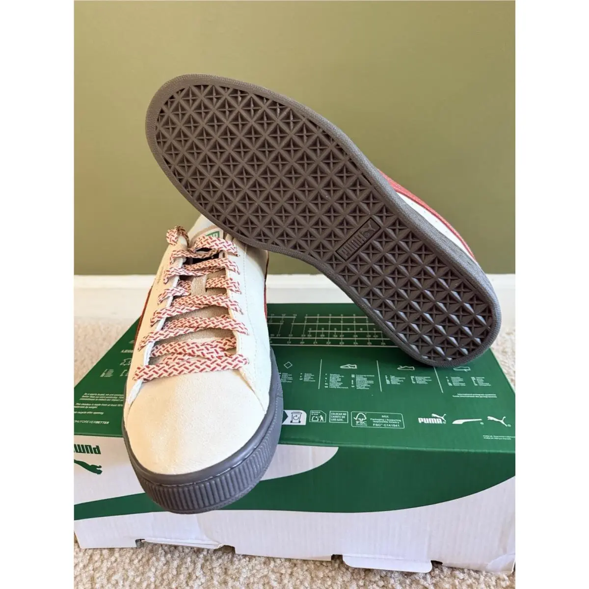 Puma shoes - PUMA Suede Fuzzy Lace Up - 40322701 - Alpine Snow GUM (UPC: 198553126442) 17