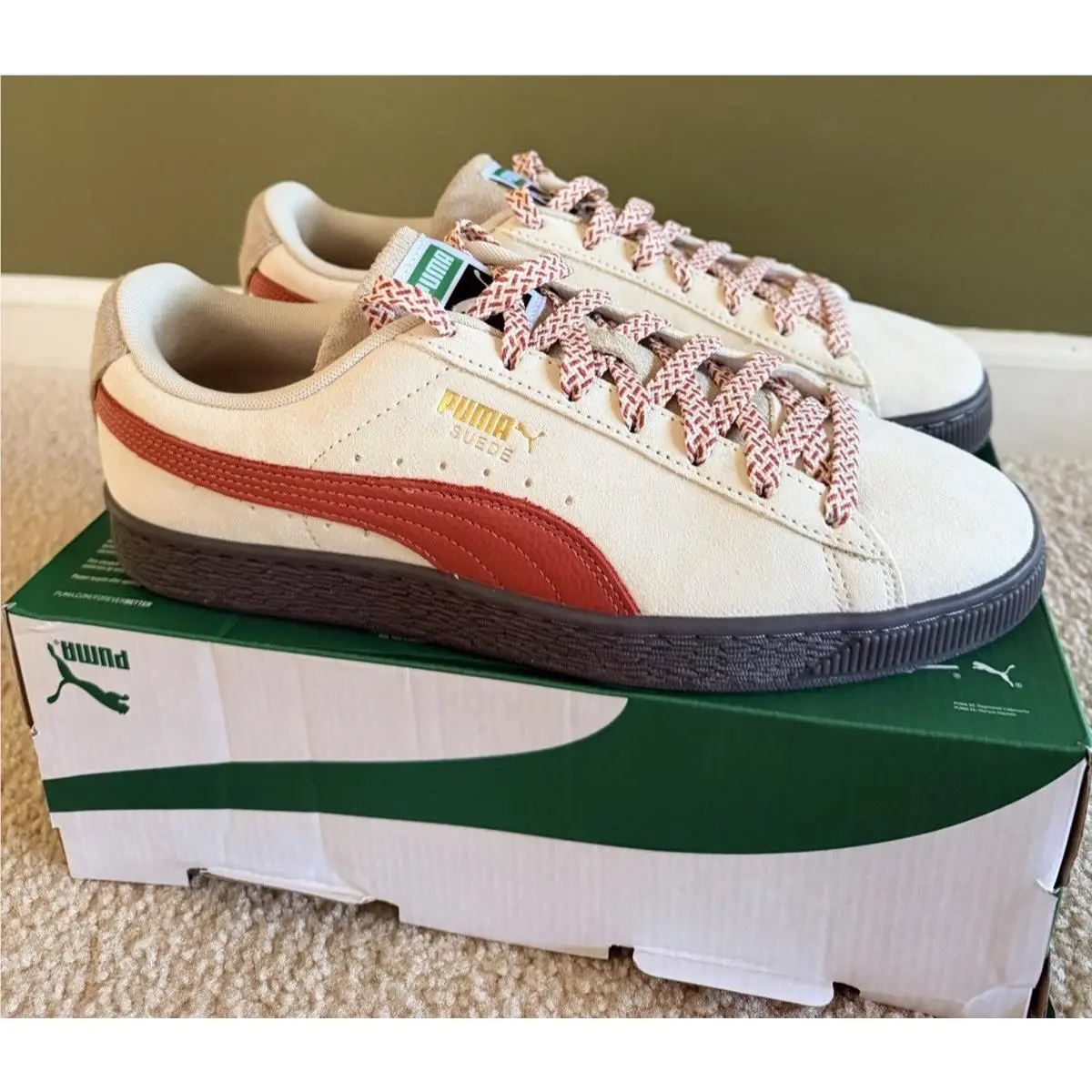 Puma shoes - PUMA Suede Fuzzy Lace Up - 40322701 - Alpine Snow GUM (UPC: 198553126442) 1