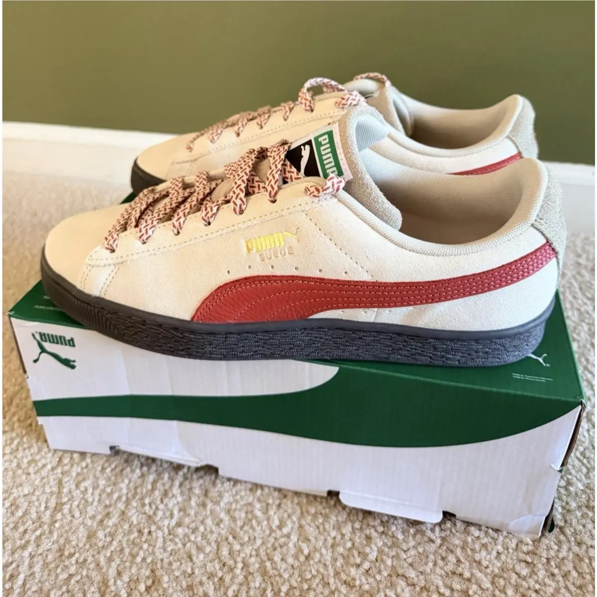 Puma shoes - PUMA Suede Fuzzy Lace Up - 40322701 - Alpine Snow GUM (UPC: 198553126442) 2