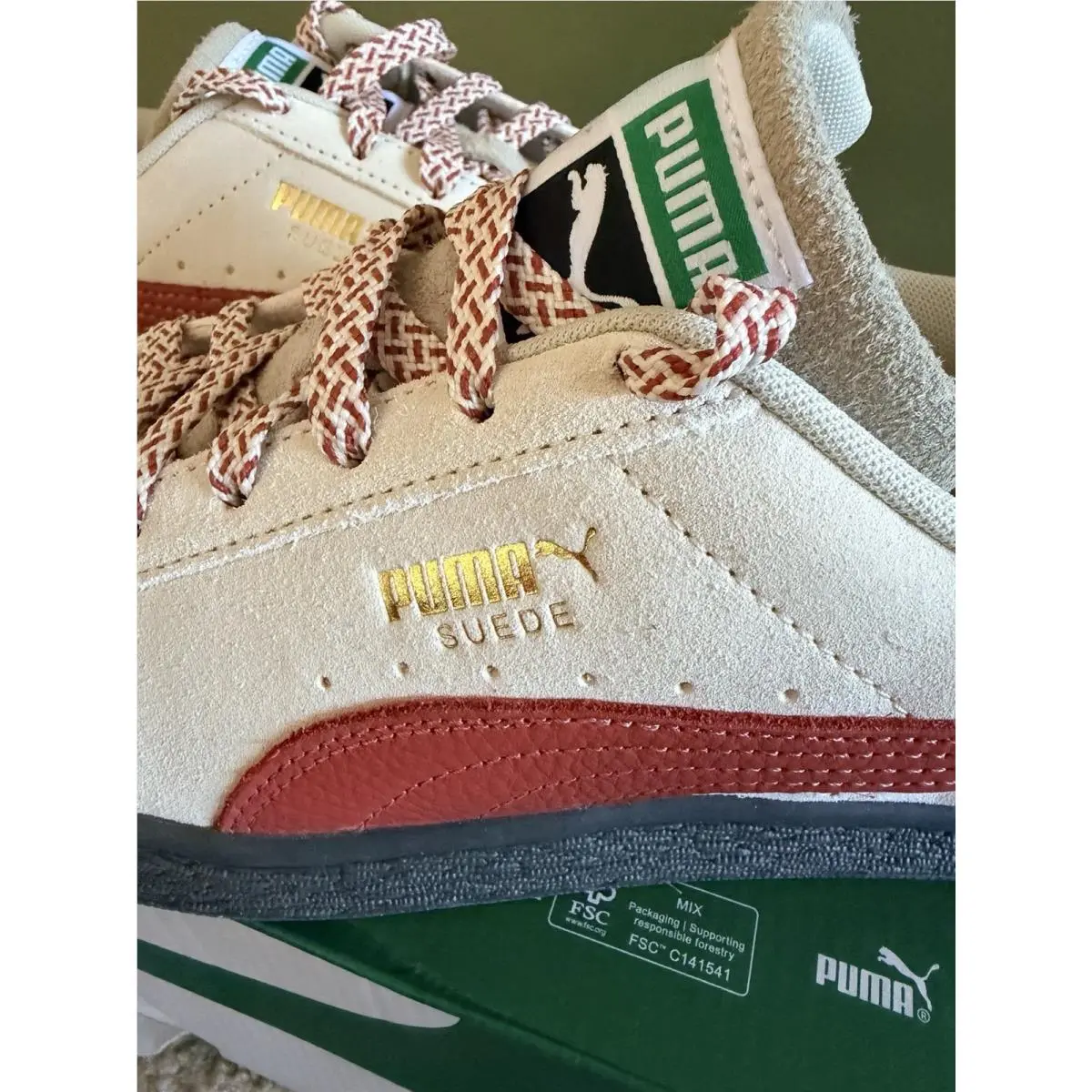 Puma shoes - PUMA Suede Fuzzy Lace Up - 40322701 - Alpine Snow GUM (UPC: 198553126442) 3