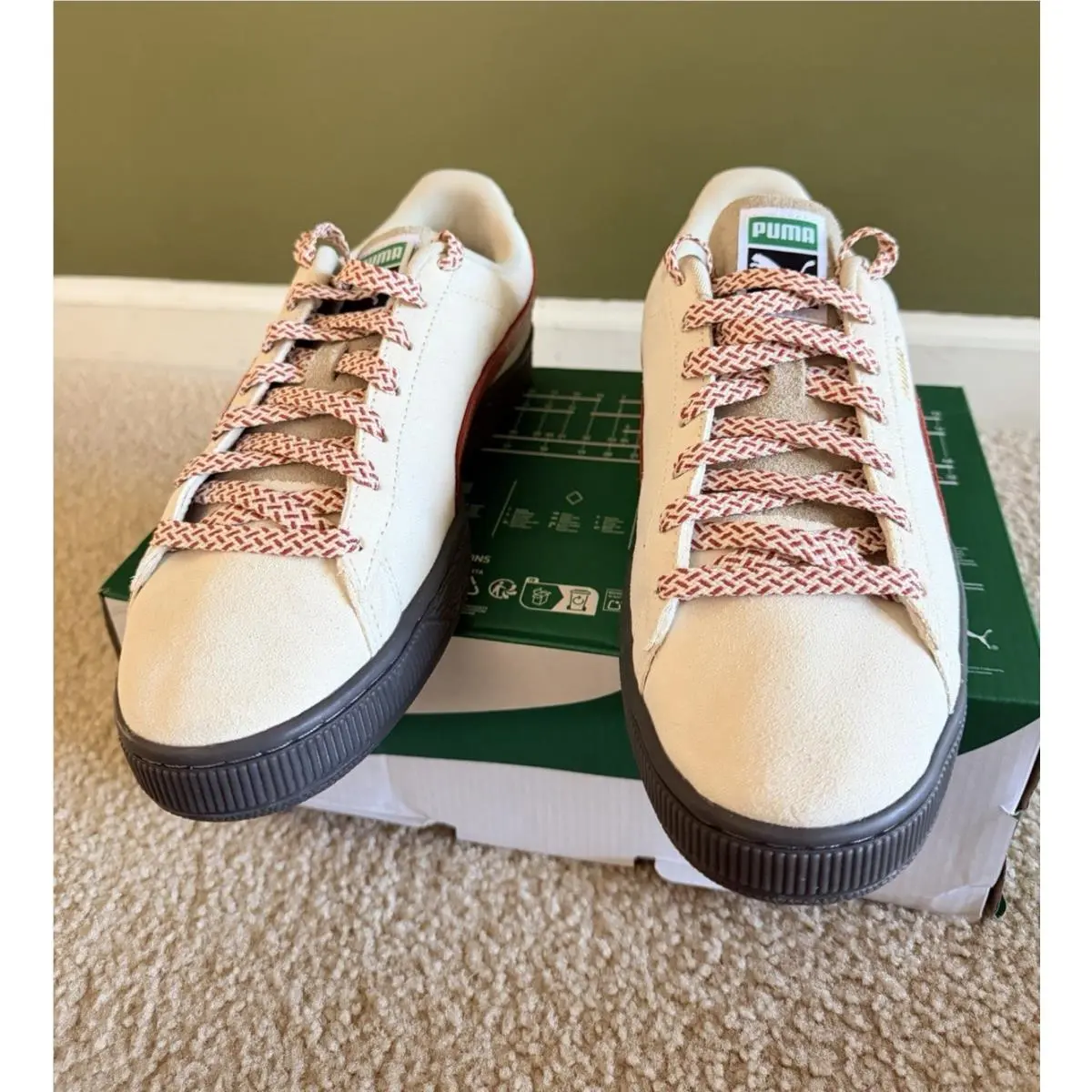 Puma shoes - PUMA Suede Fuzzy Lace Up - 40322701 - Alpine Snow GUM (UPC: 198553126442) 5