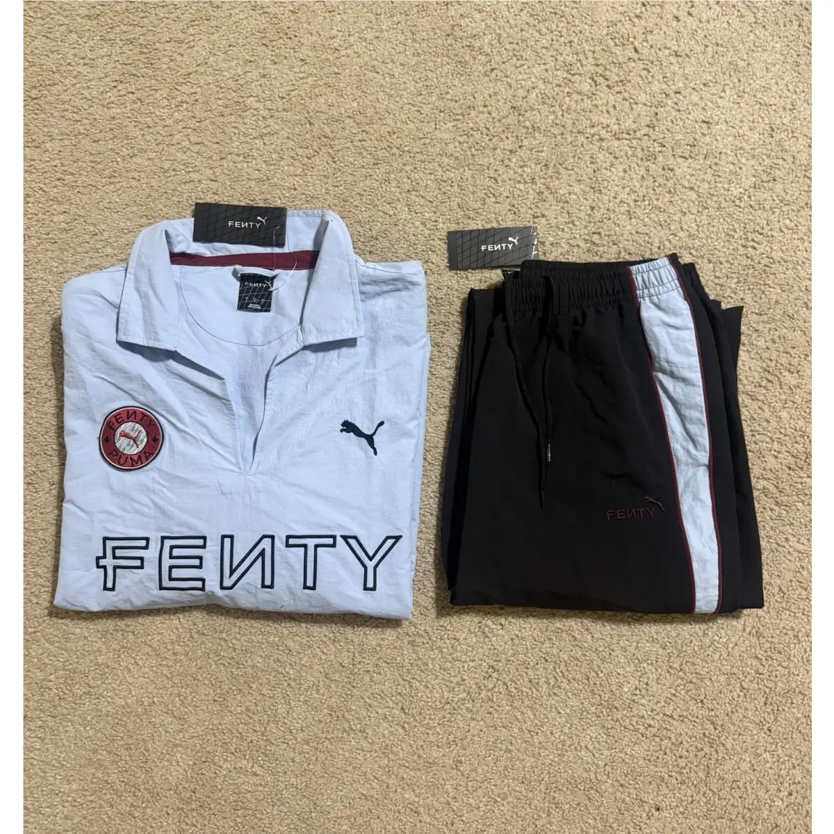 Fenty X Relaxed Tracksuit Jacket Pants Set Unisex Nylon Woven Sz L by Puma