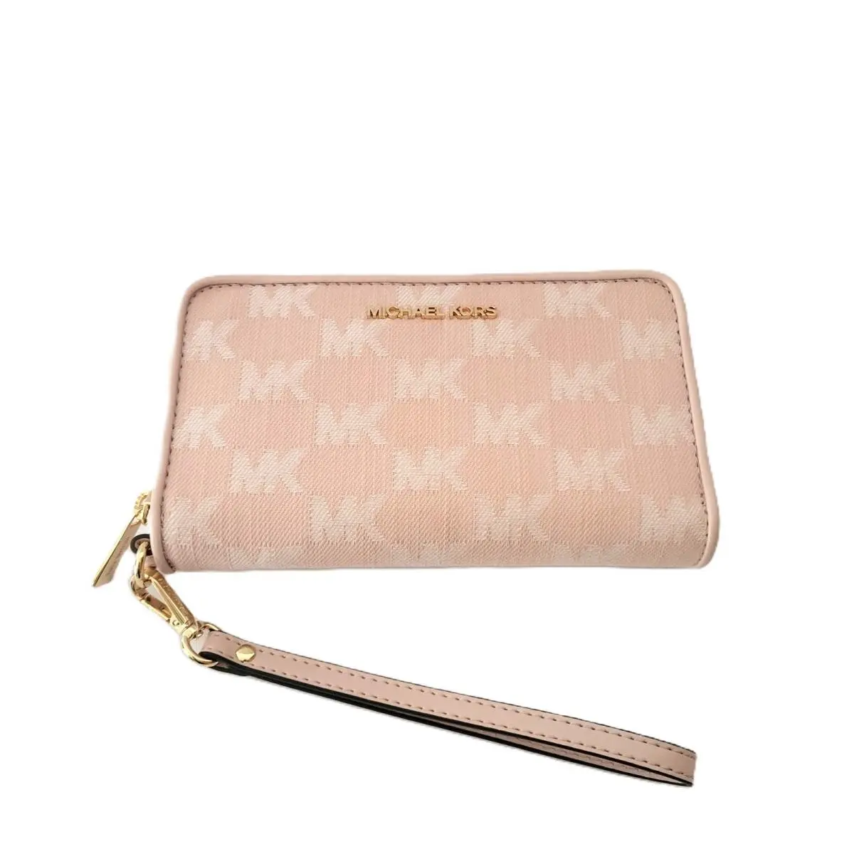 Jet Set Travel Large MK Jacquard Flat Multifunction Case Powder Blu by Michael Kors