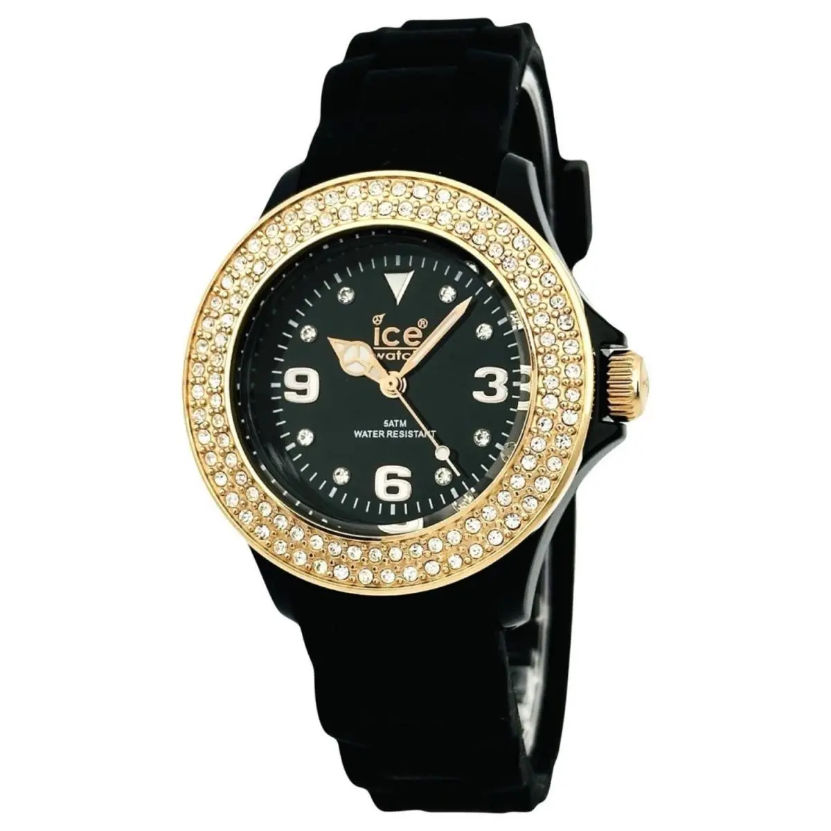 Ice Watch Women`s Stone Sili Black Dial Watch - ST.BK.S.S.09