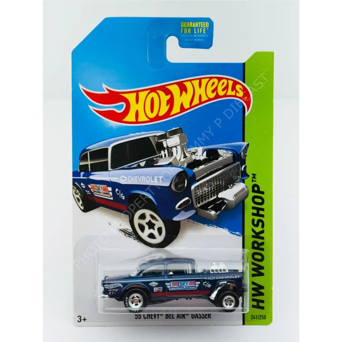Hot Wheels 2014 Super Treasure Hunt 55 Chevy Bel Air Gasser in Blister