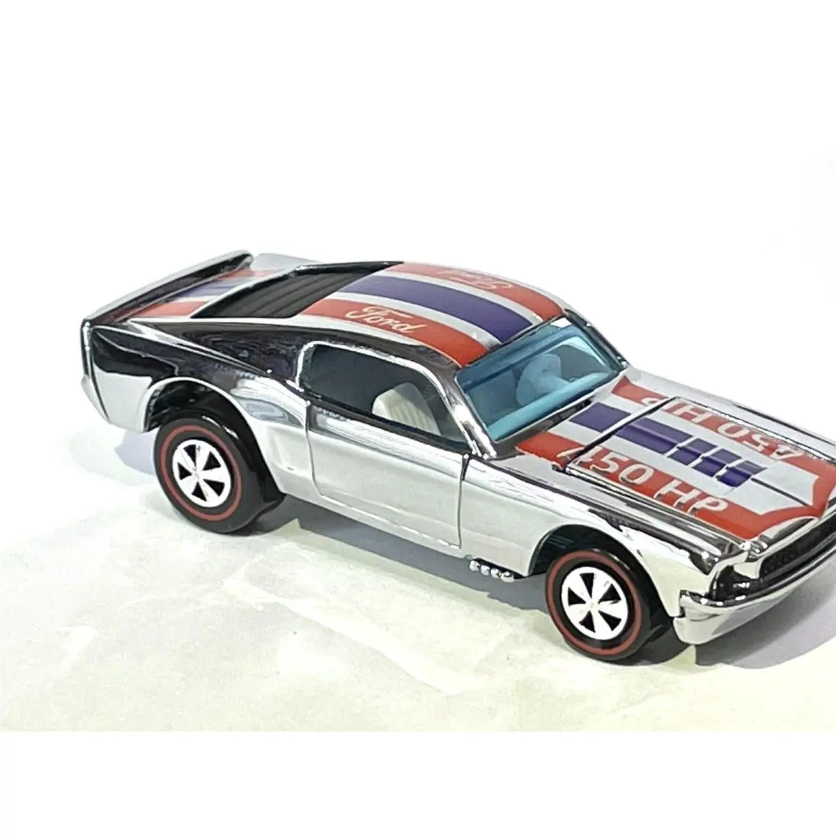 “custom Made Chrome ” Hot Wheels 68 Mustang Stocker Redline 1 Of 1