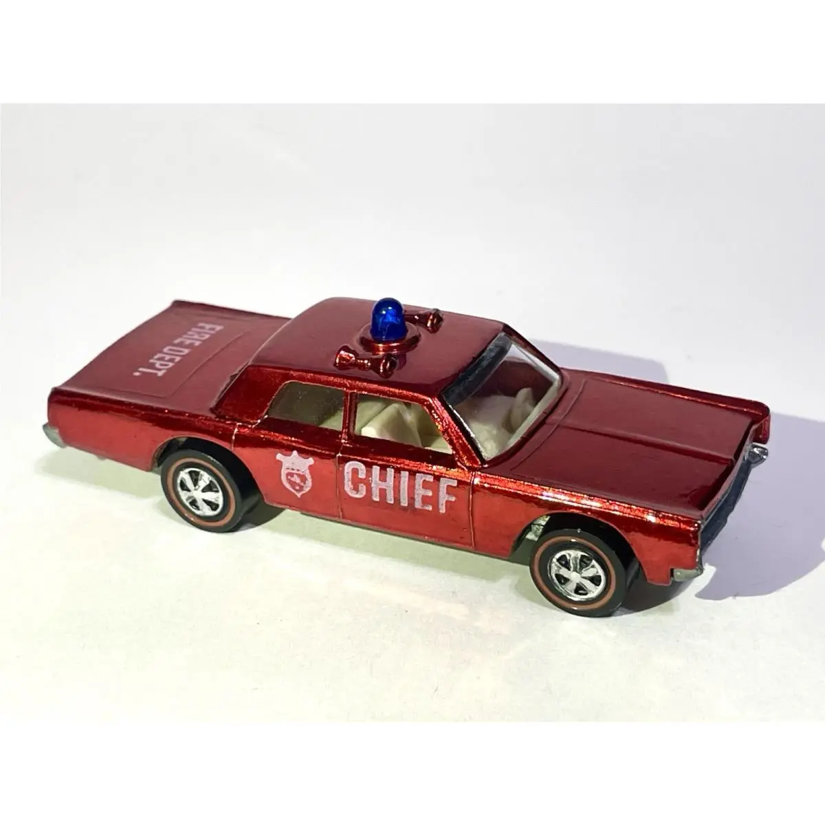 Hot Wheels Redline Fire Chief Cruiser Red White Interior Mint