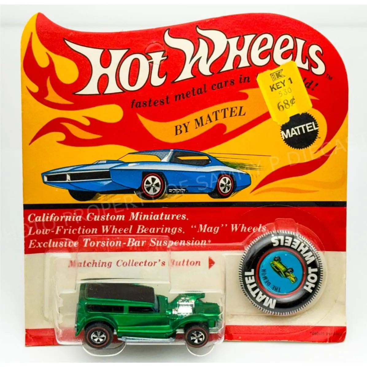 Hot Wheels Redline The Demon Green HK Dark Interior in Blisterpack