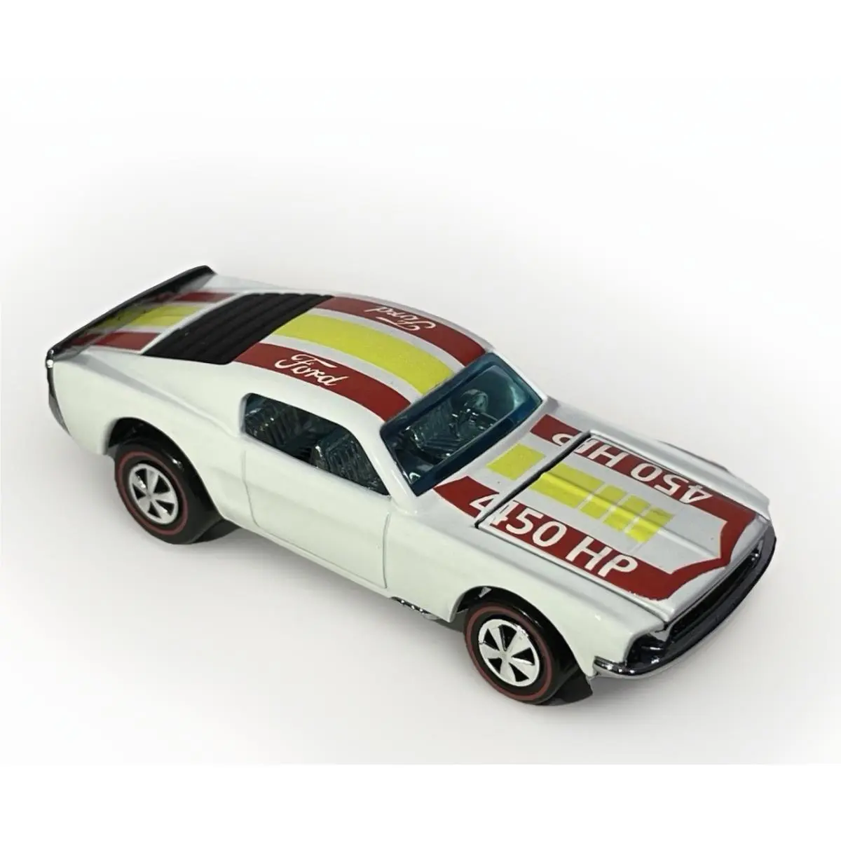 “custom Made” Gloss White Redline Hot Wheels 68 Mustang Stocker