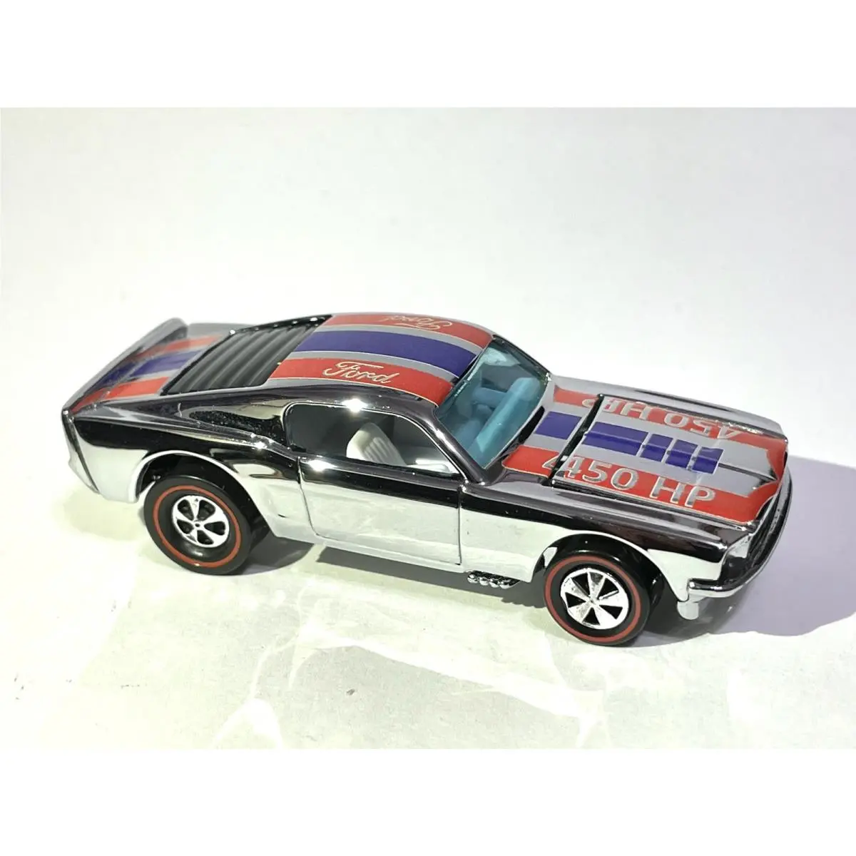 “custom Made Chrome Redline Hot Wheels 68 Mustang Stocker