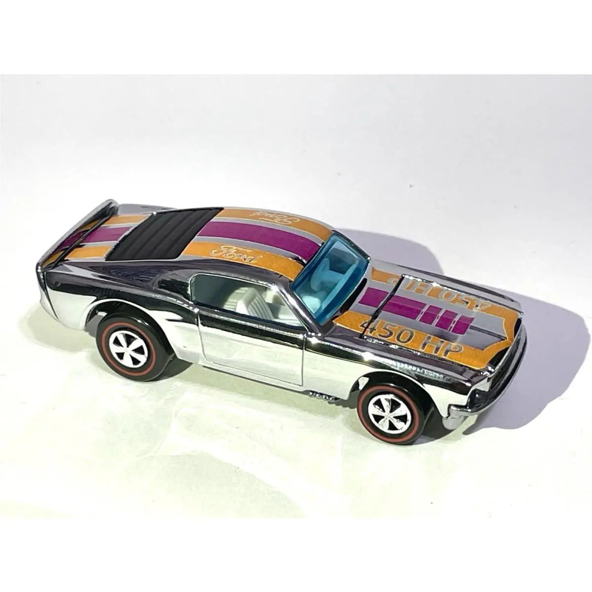 “custom Made” Chrome Redline Hot Wheels 68 Mustang Stocker
