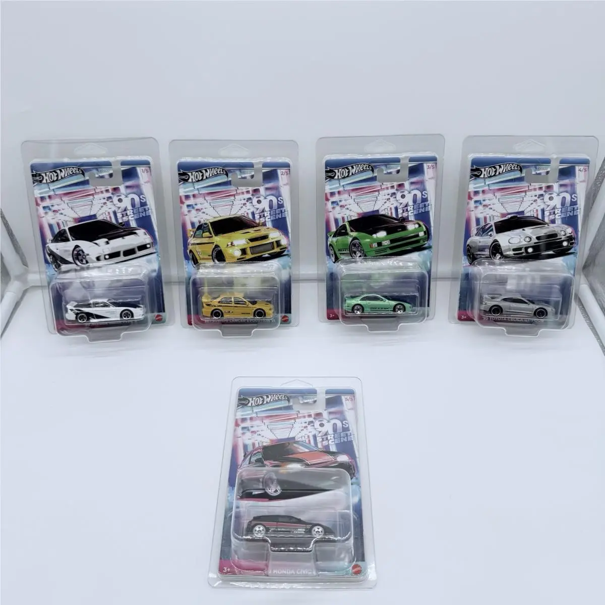 Hot Wheels Premium 90s Street Scene Complete Set of 5 w/ Protectors Jdm 1:64