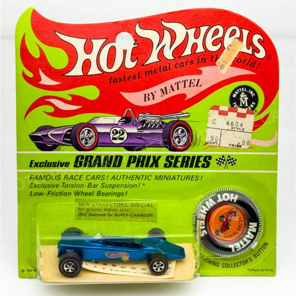 Hot Wheels Redline Lotus Turbine Blue HK Black Interior in Blisterpack
