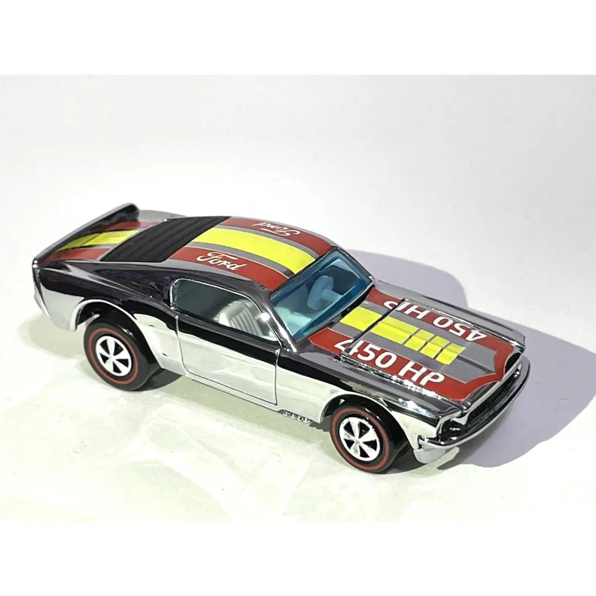 “custom Made” ⭐ Chrome Redline Hot Wheels 68 Mustang Stocker