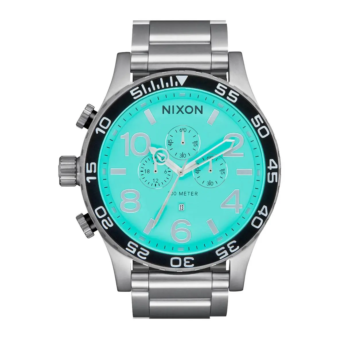 51-30 Chrono - Silver Turquoise Watch - Model A1389-2084-00 by Nixon