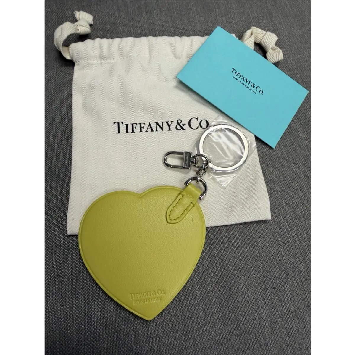 Return to Tiffany Co Leather Heart Padded Bag Charm Key Ring - Ships Free by Tiffany & Co.