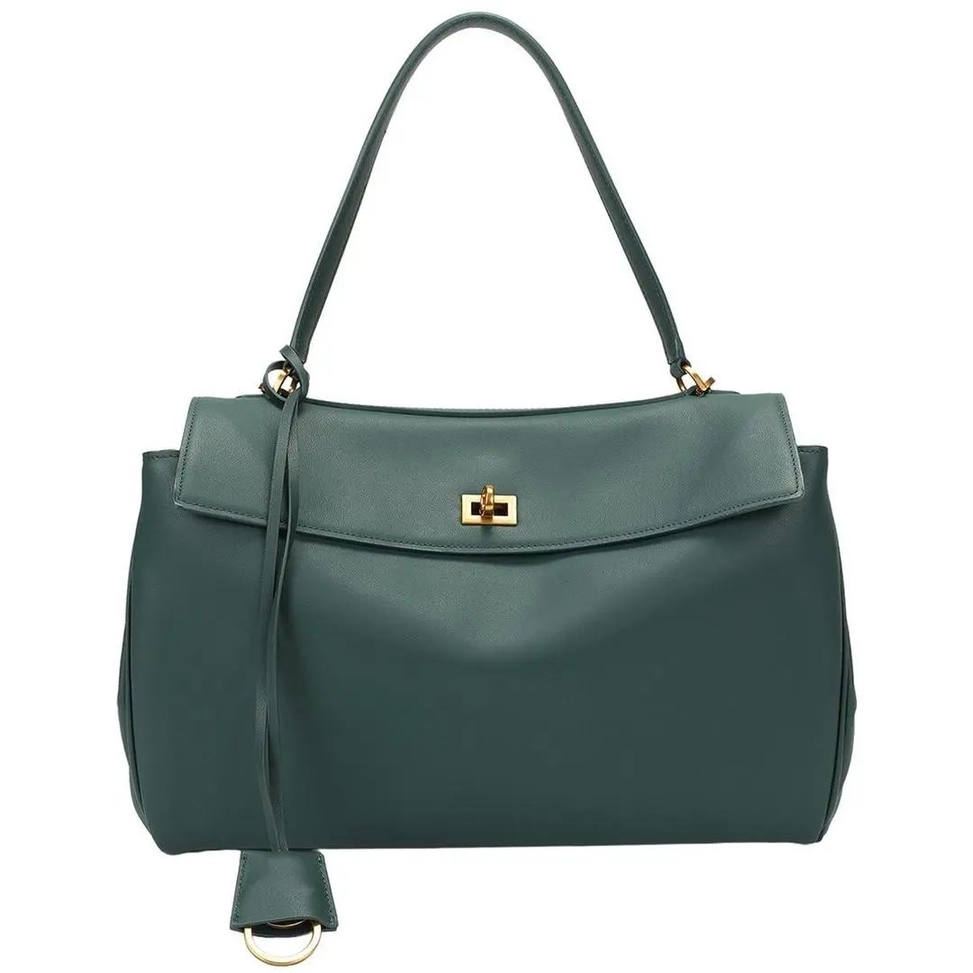 Tiffany Fred Paris Large Smooth Leather Tote Women`s Green by Tiffany & Co.