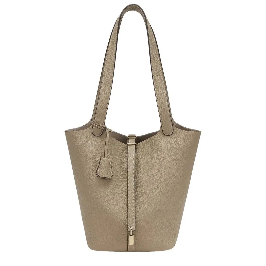 Tiffany Fred Paris Pebbled Leather Bucket Tote Women`s Grey by Tiffany & Co.