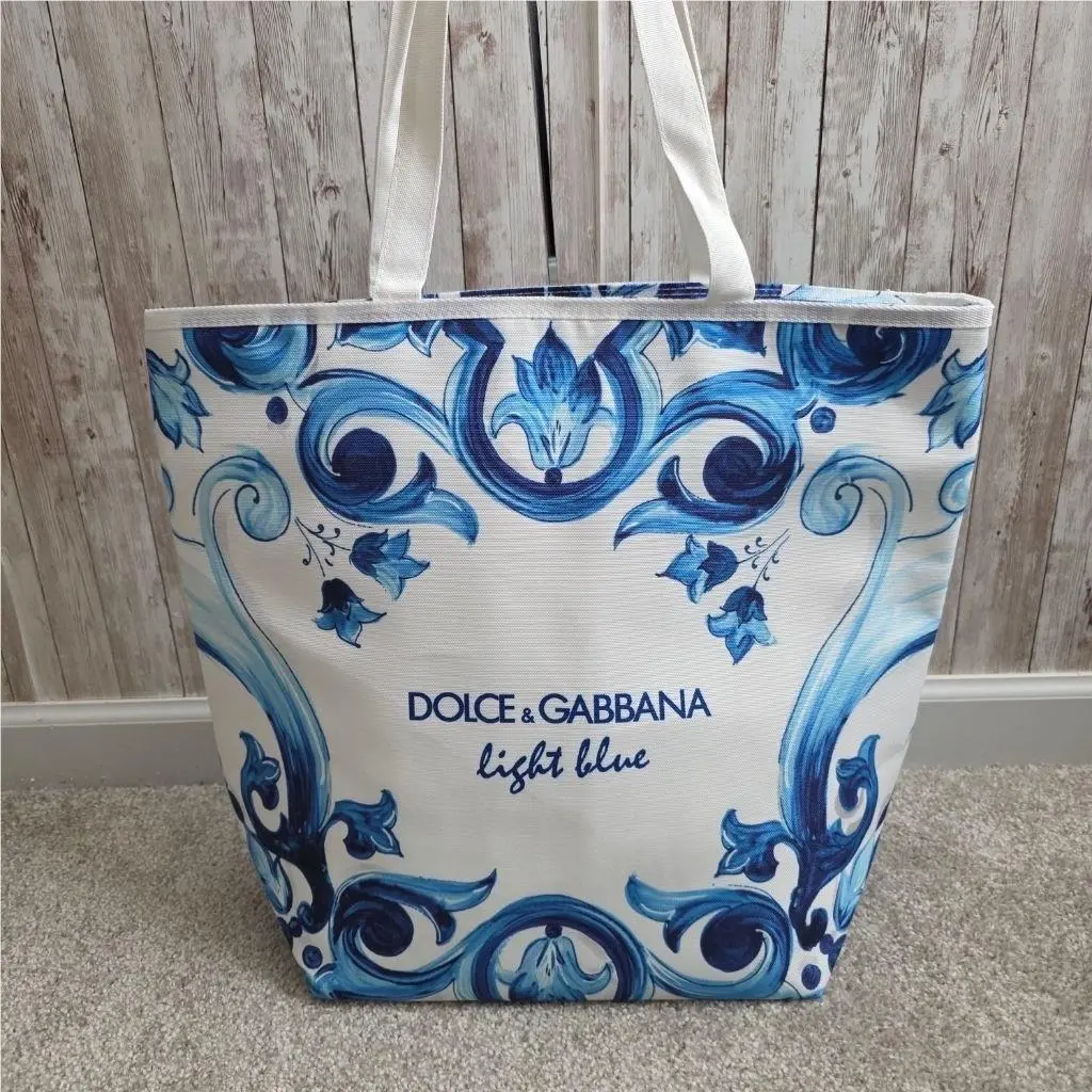 Women`s Dolce Gabbana Cooler Light Blue White and Blue Tote Bag Nwot by Dolce & Gabbana