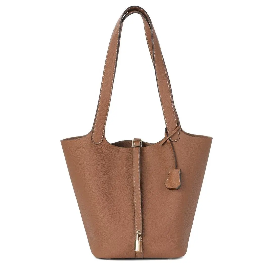Tiffany Fred Paris Pebbled Leather Bucket Tote Women`s Caramel by Tiffany & Co.