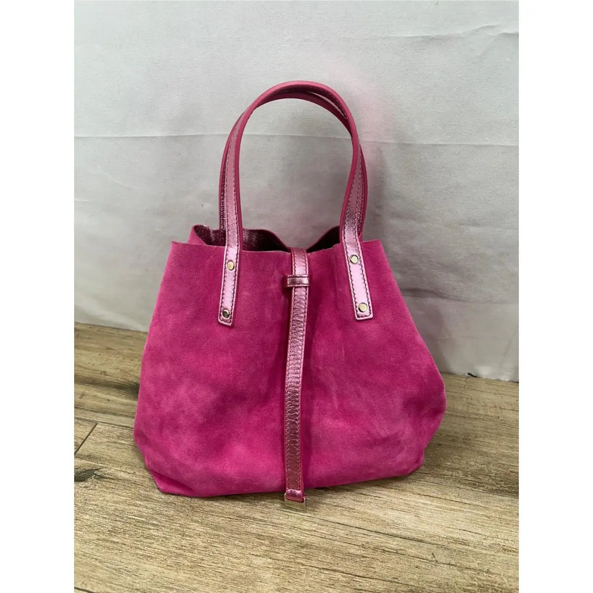 Tiffany Co Reversible Pink Suede Metallic Leather Tote Bag with Pouch by Tiffany & Co.
