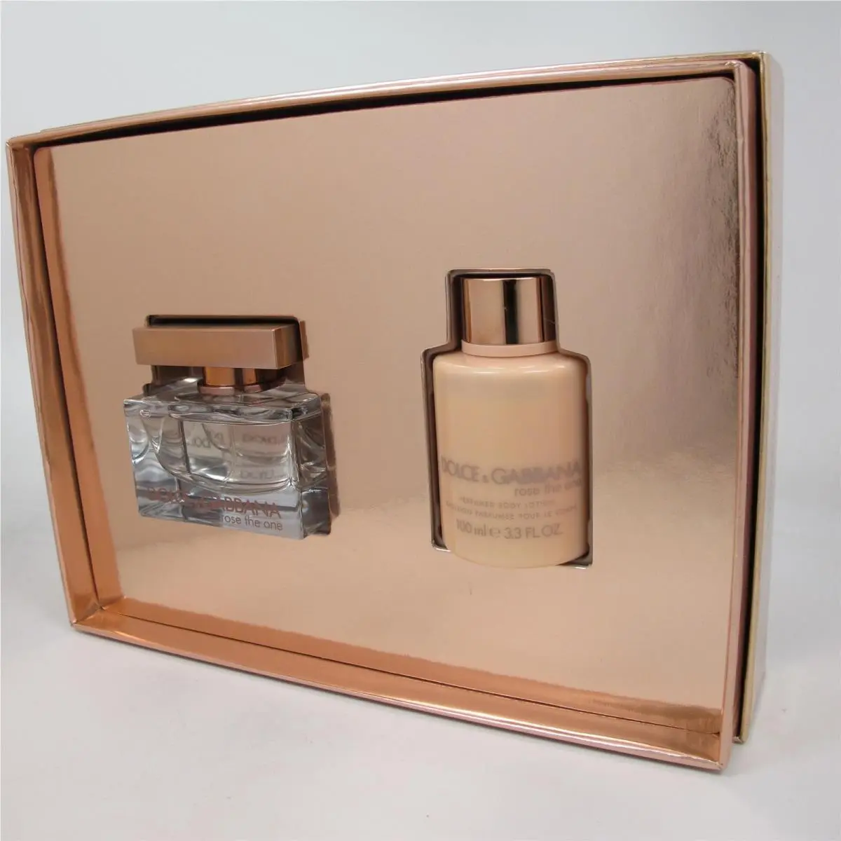 Rose The One by Dolce Gabbana 2 Pcs Set: 1.6 oz Edp Spray 3.3 oz Body Lotion by Dolce & Gabbana