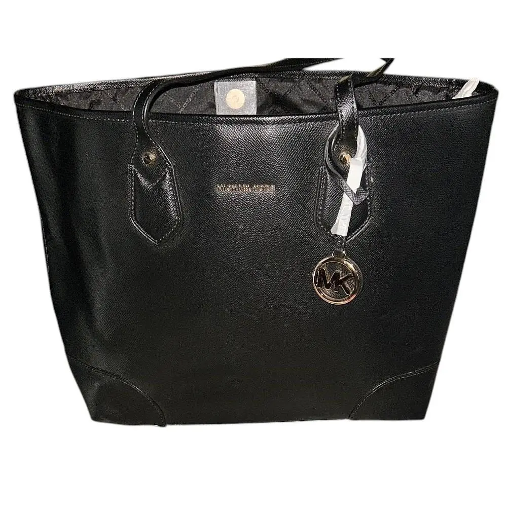 Saylor Large Leather Black Tote by Michael Kors