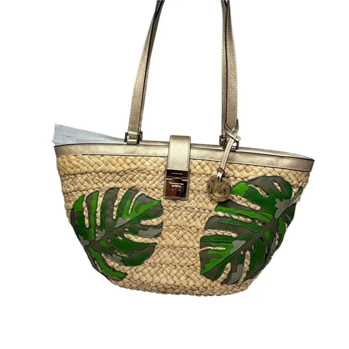 Kors Cecelia Large Basket Tote Malibu Palm