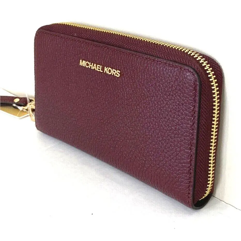 Jet Set Travel Large Flat Phone Wallet Merlot by Michael Kors