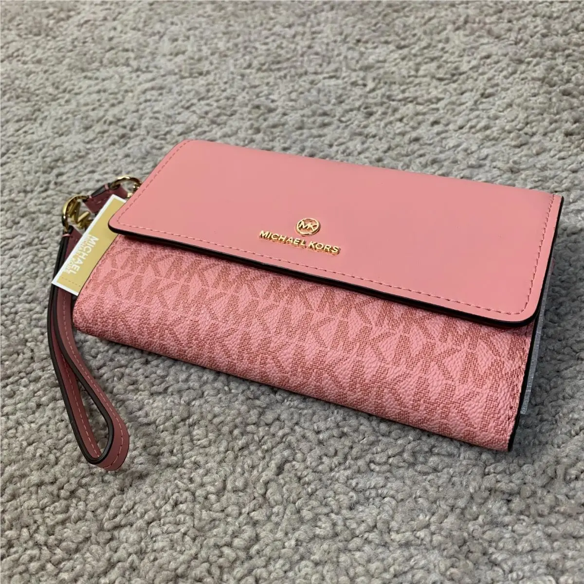 Jet Set Charm Large Flap Phone Wristlet Primrose MK Logo by Michael Kors