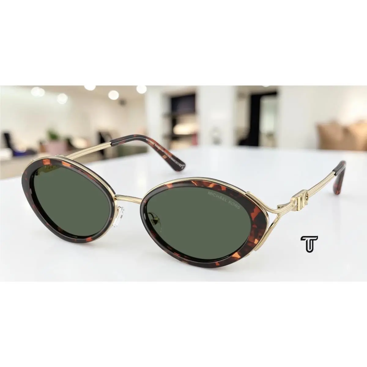 MK1179 403171 Key West Luggage Tortoise Green 53mm Women Sunglasses by Michael Kors