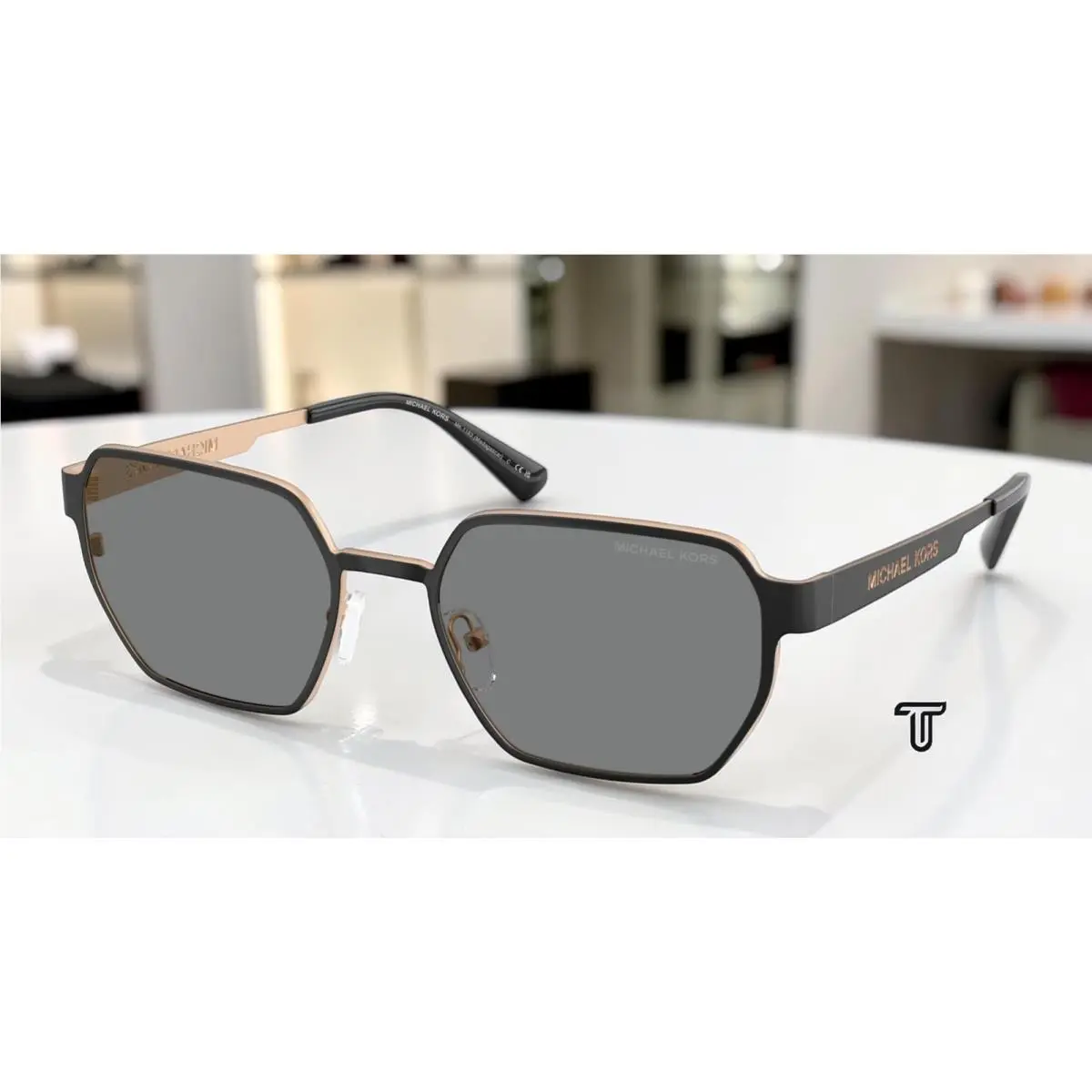 MK1183 100587 Madagascar Black Matte Dark Grey 55mm Mens Sunglasses by Michael Kors