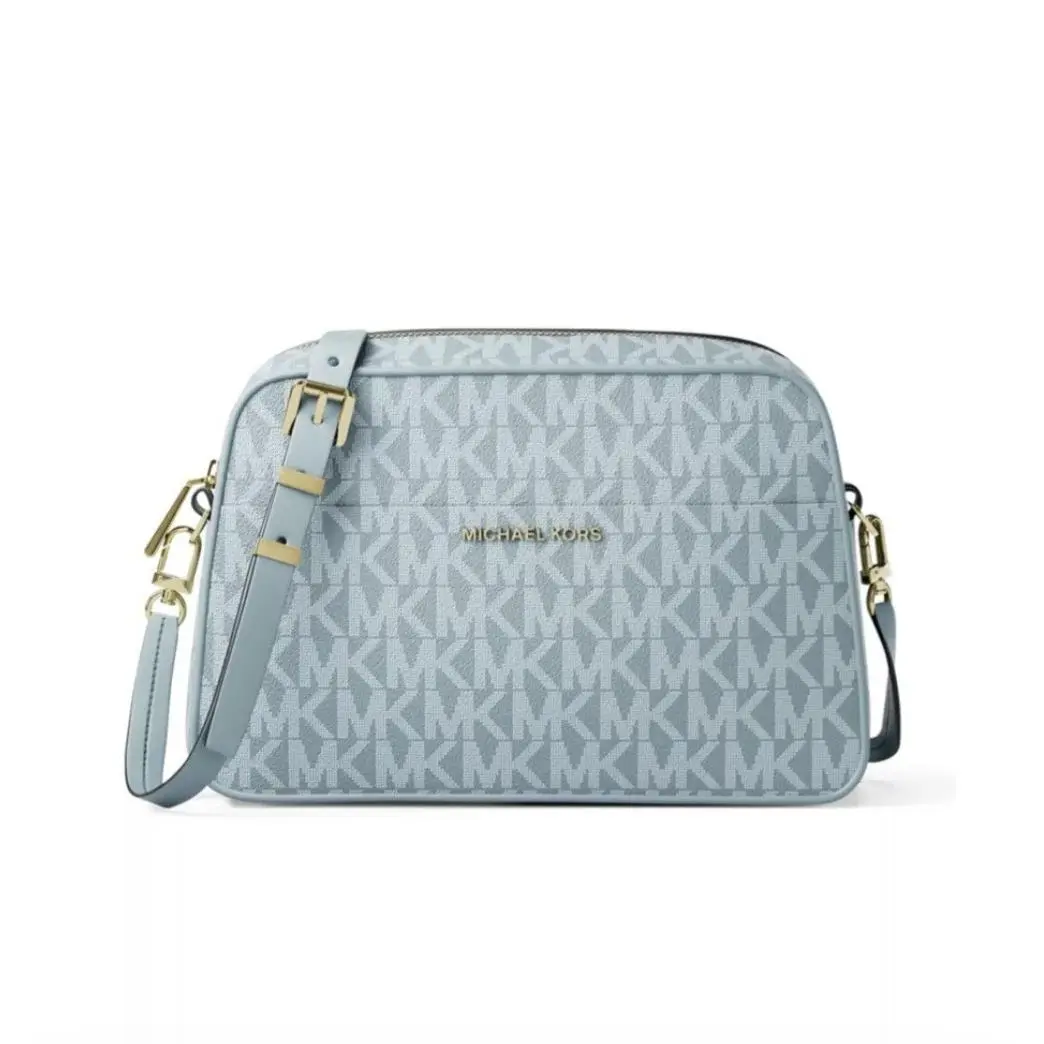 Jet Set Small Camera Crossbody Bag in Chambray MK Logo Handbag by Michael Kors