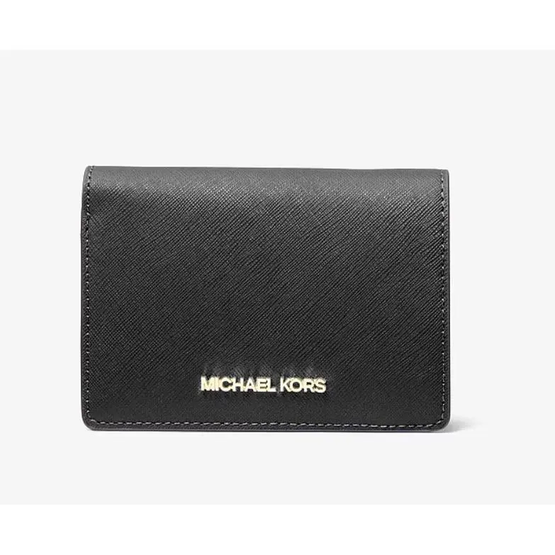 Michael Kors Jet Set MD Slim Wallet Black/gold Logo