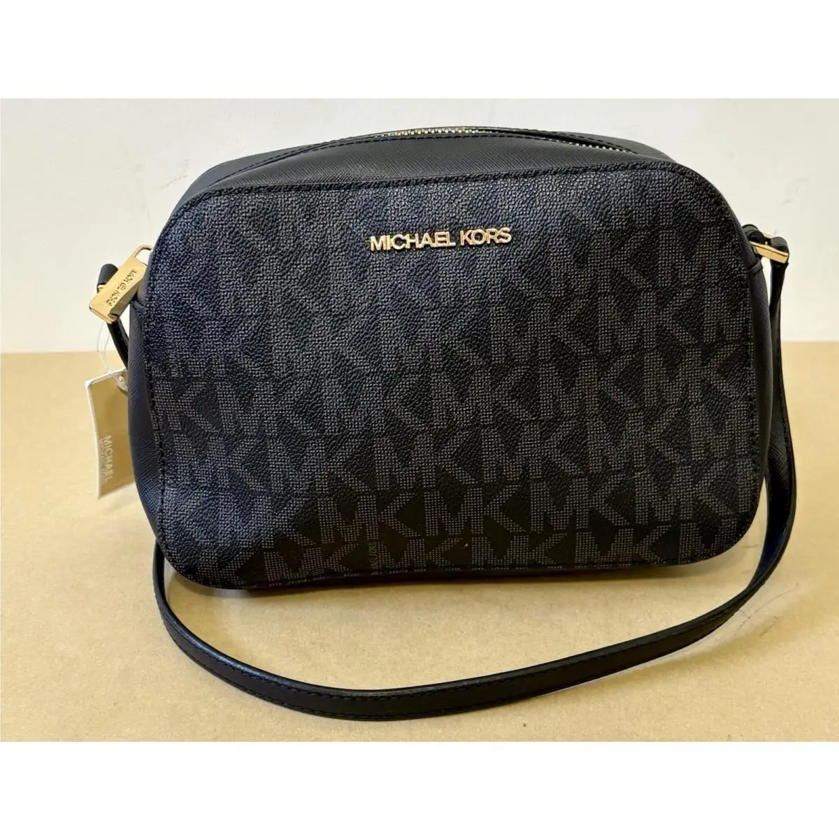 Jet Set Small Signature Logo Camera Crossbody Bag by Michael Kors