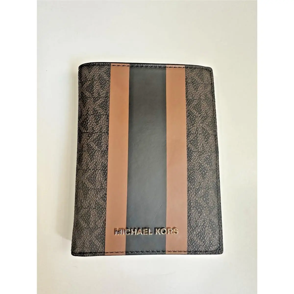 Bedford Travel Medium Brown Acorn Monogram Passport Wallet by Michael Kors