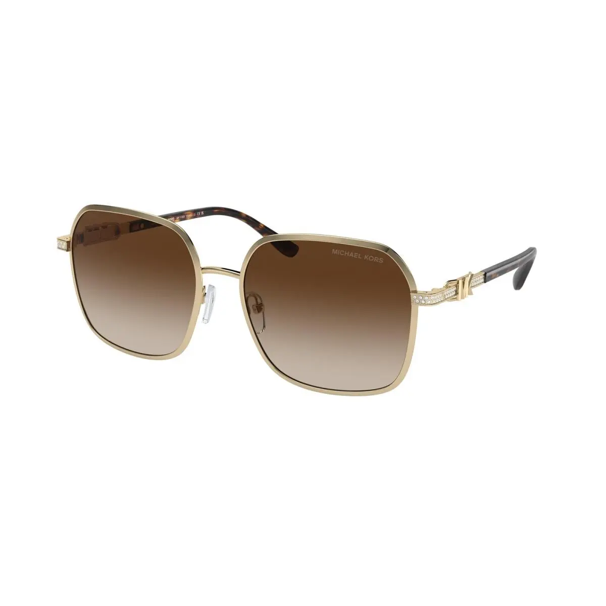 MK 1145 B Cadiz Light Gold Shiny Brown G 101413 Size 58 Sunglasses by Michael Kors