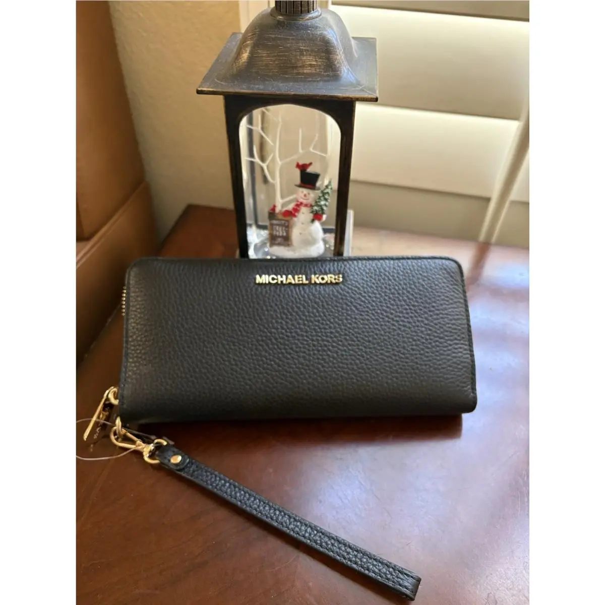 Jet Set Travel Large Continental Pebbled Leather Wallet Black by Michael Kors