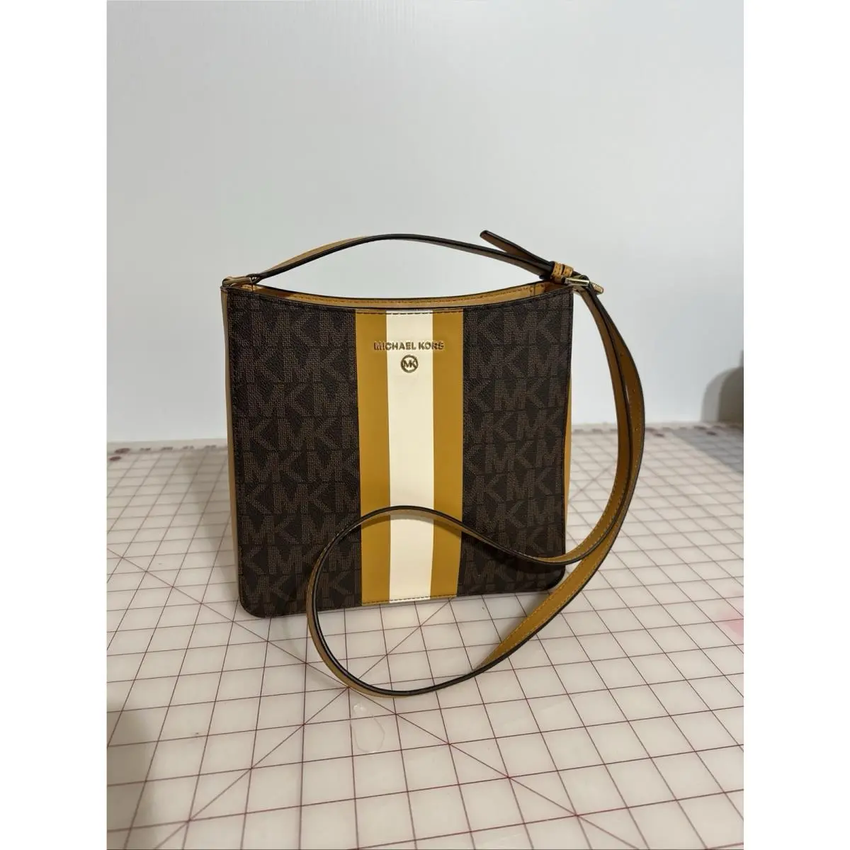 Crossbody Bag with Stripe Marigold Yellow Purse Tote by Michael Kors