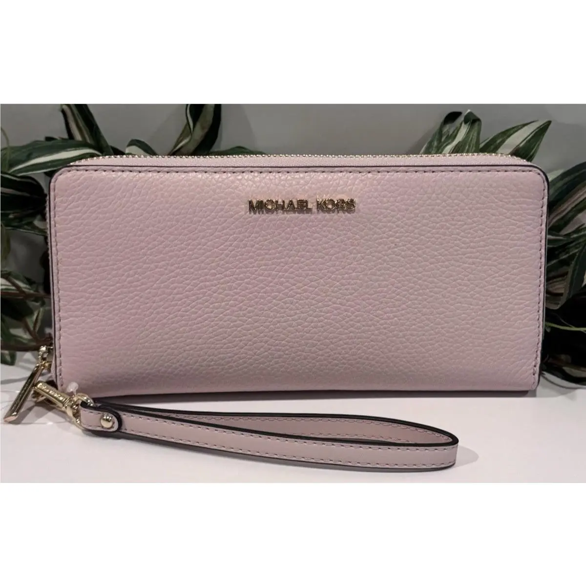 Michael Kors Jet Large Travel Continental Card Wallet Leather Powder Blush Pink
