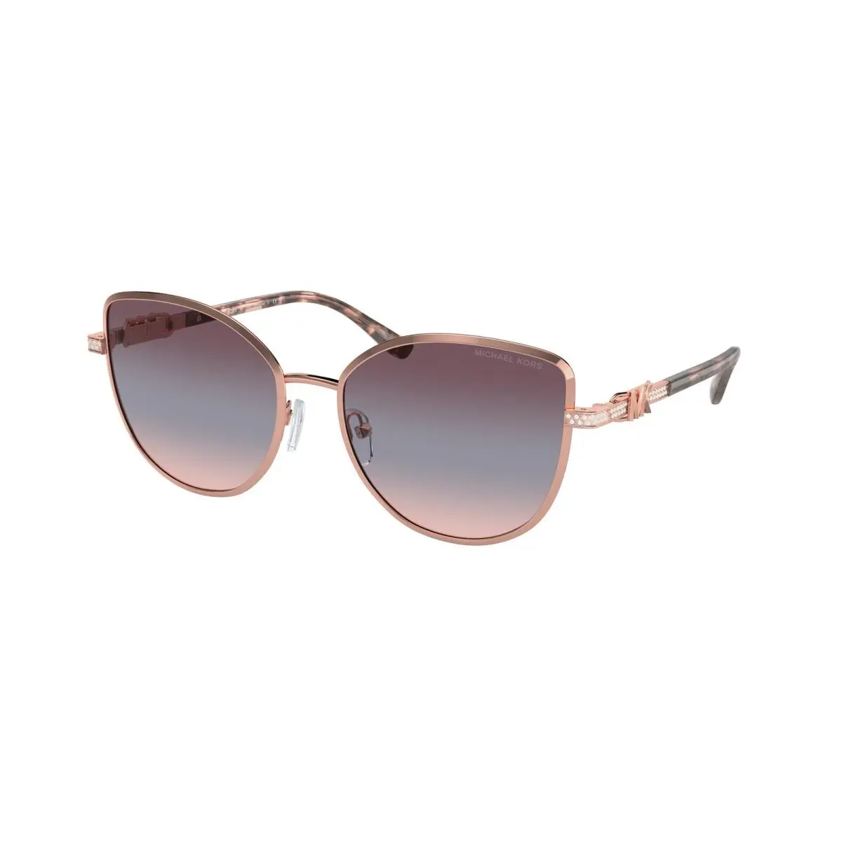 Michael Kors MK 1144 B Catalonia Rose Gold Shiny Navy 11080J Size 56 Sunglasses