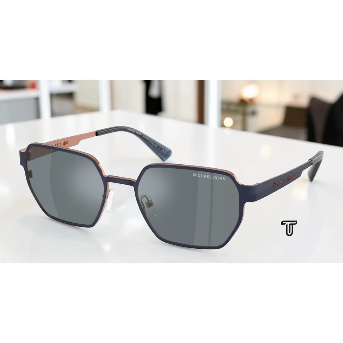 Michael Kors MK1183 12076G Madagascar Navy Grey 55 mm Men`s Sunglasses