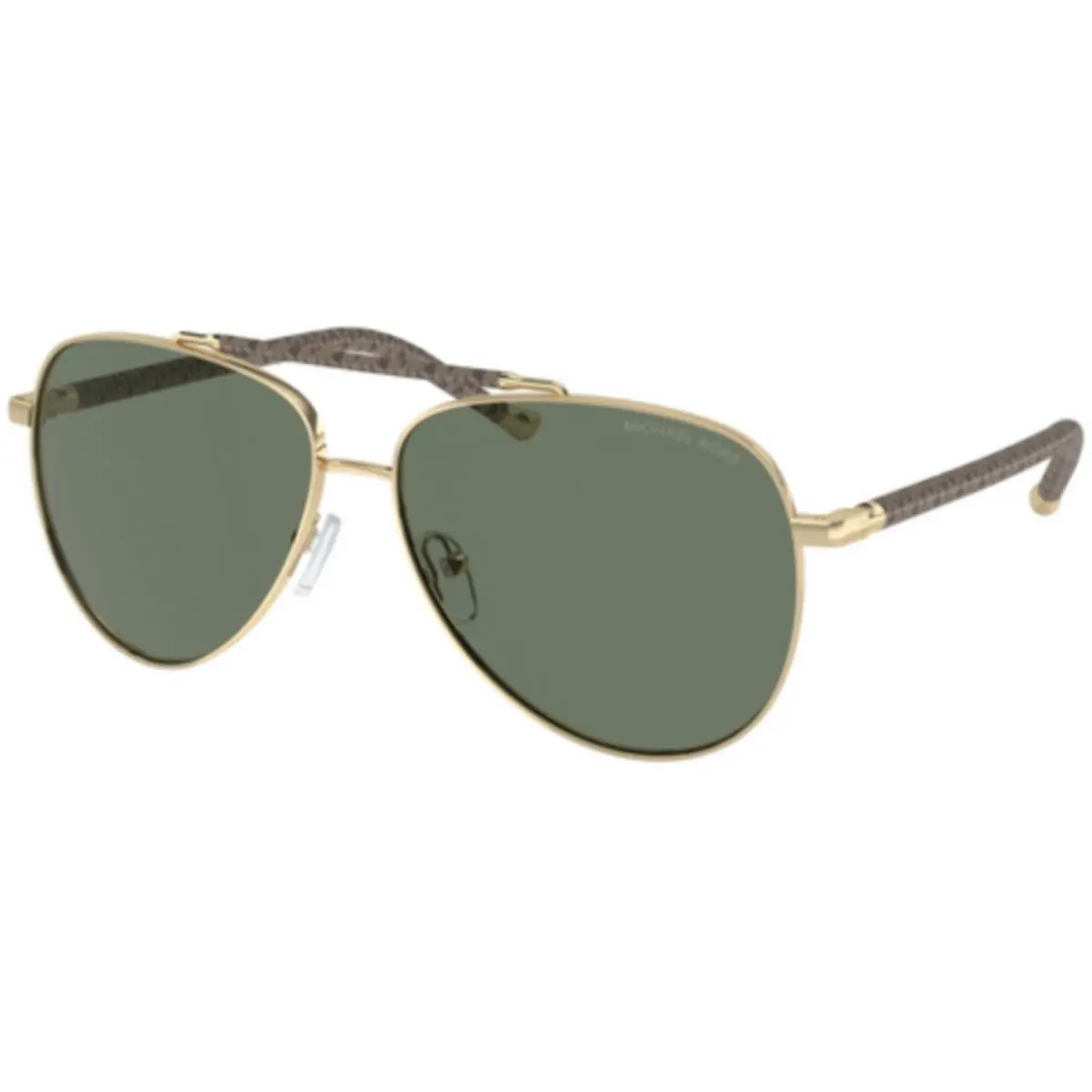MK 1146 Light Gold Shiny / Green Solid 10143H Size 59 Sunglasses by Michael Kors